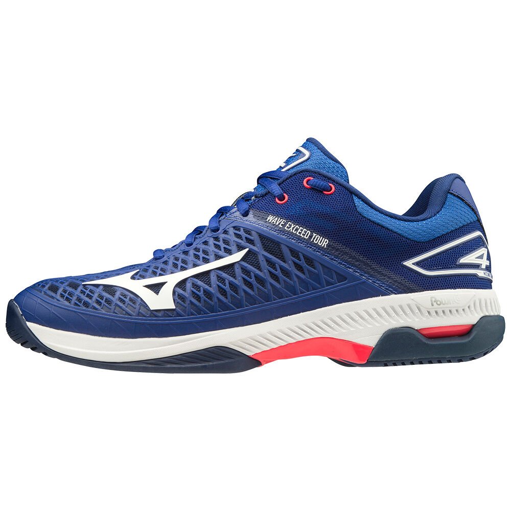 Zapatos De Tenis Mizuno Wave Exceed Tour 4 Ac Para Mujer Azules/Blancos/Rosas 8217354-RT